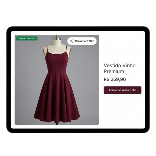 Clique em Provar em Mim